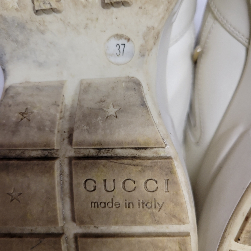 Gucci woman’s Rython Vintage logo leather sneakers Size 37 7 - Picture 8 of 14